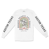 Austin Longsleeve in White - front-sleeves view