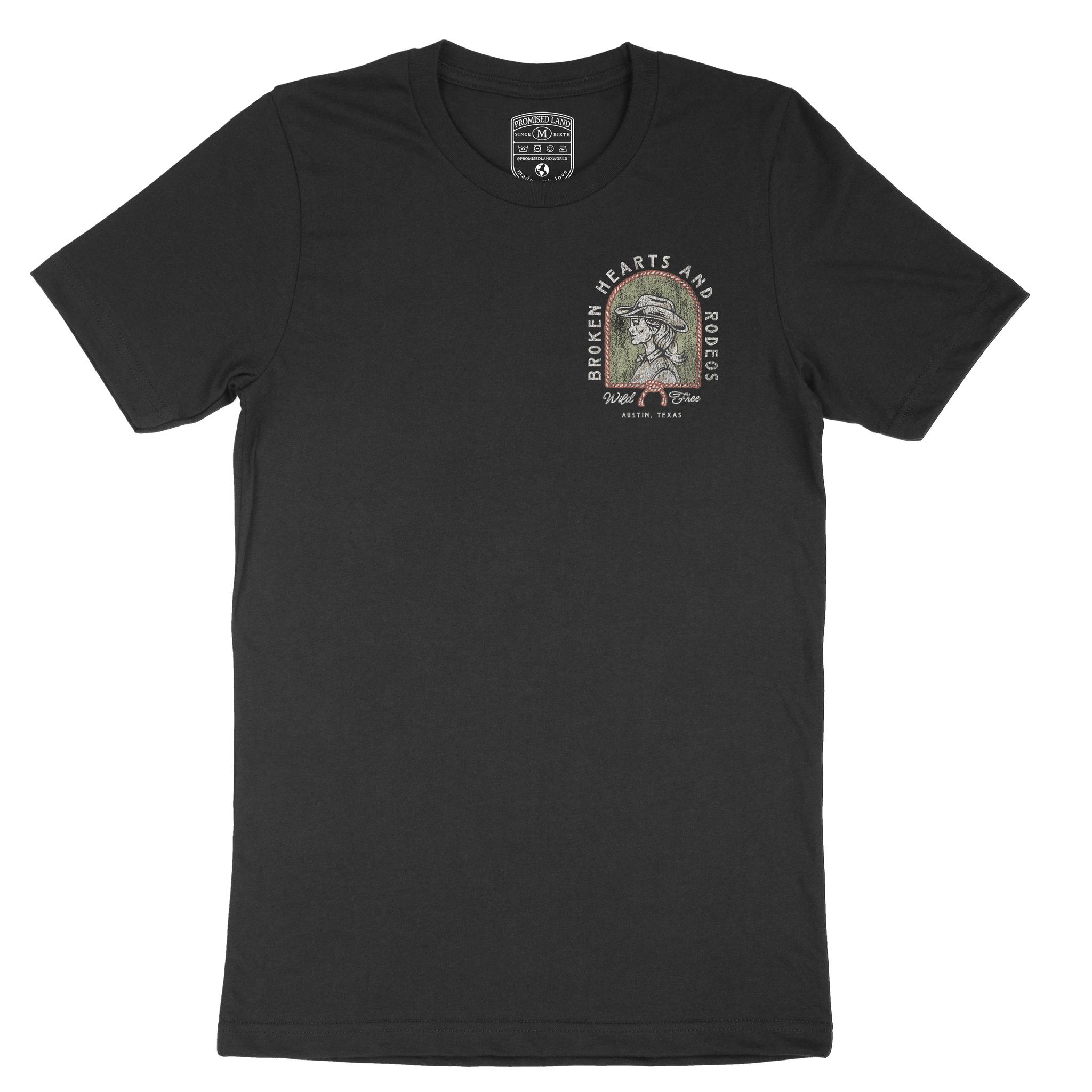 Austin Western Hearts T-Shirt Black front