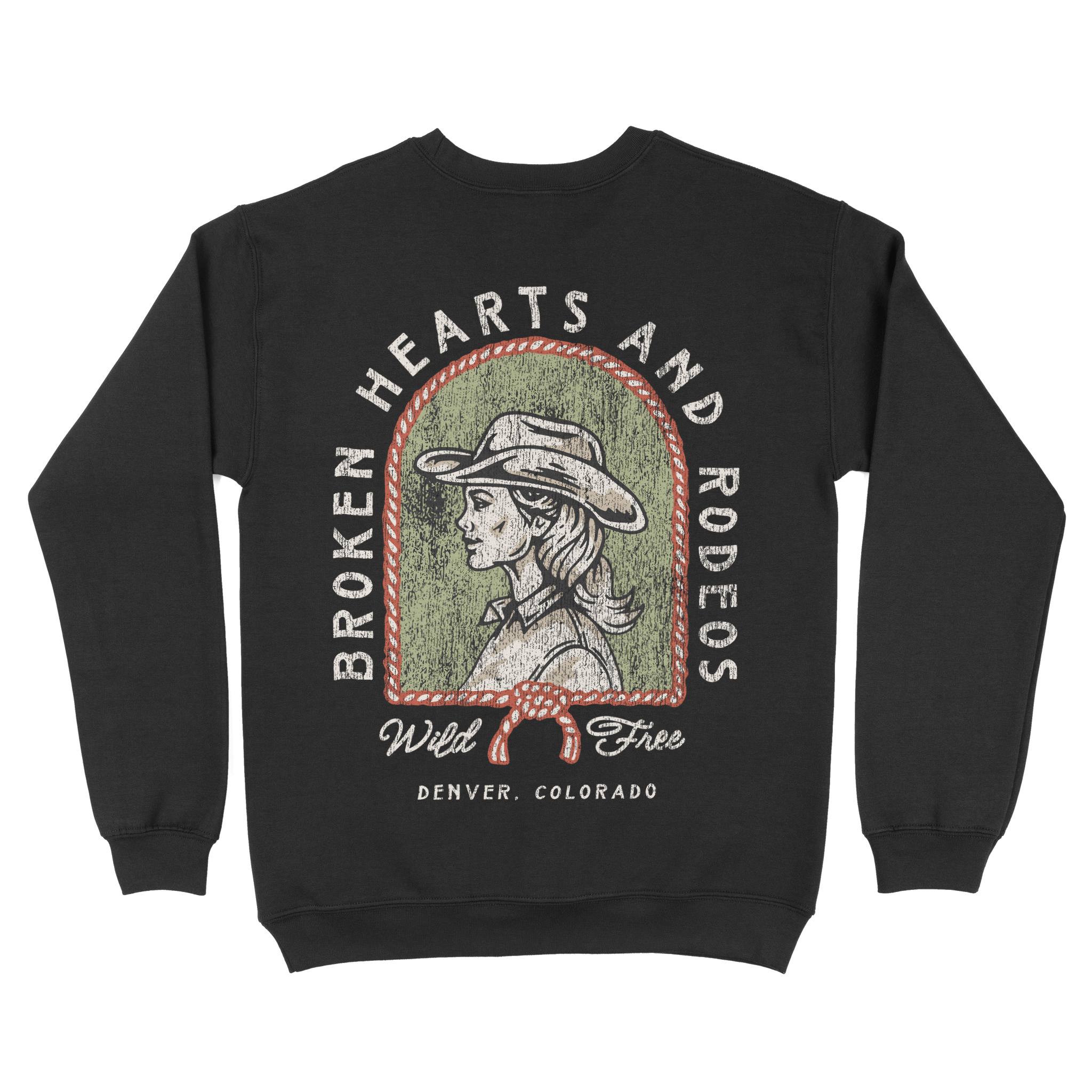 Denver Crewneck in Black - back view