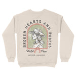 Denver Western Hearts Crewneck in Natural - back view