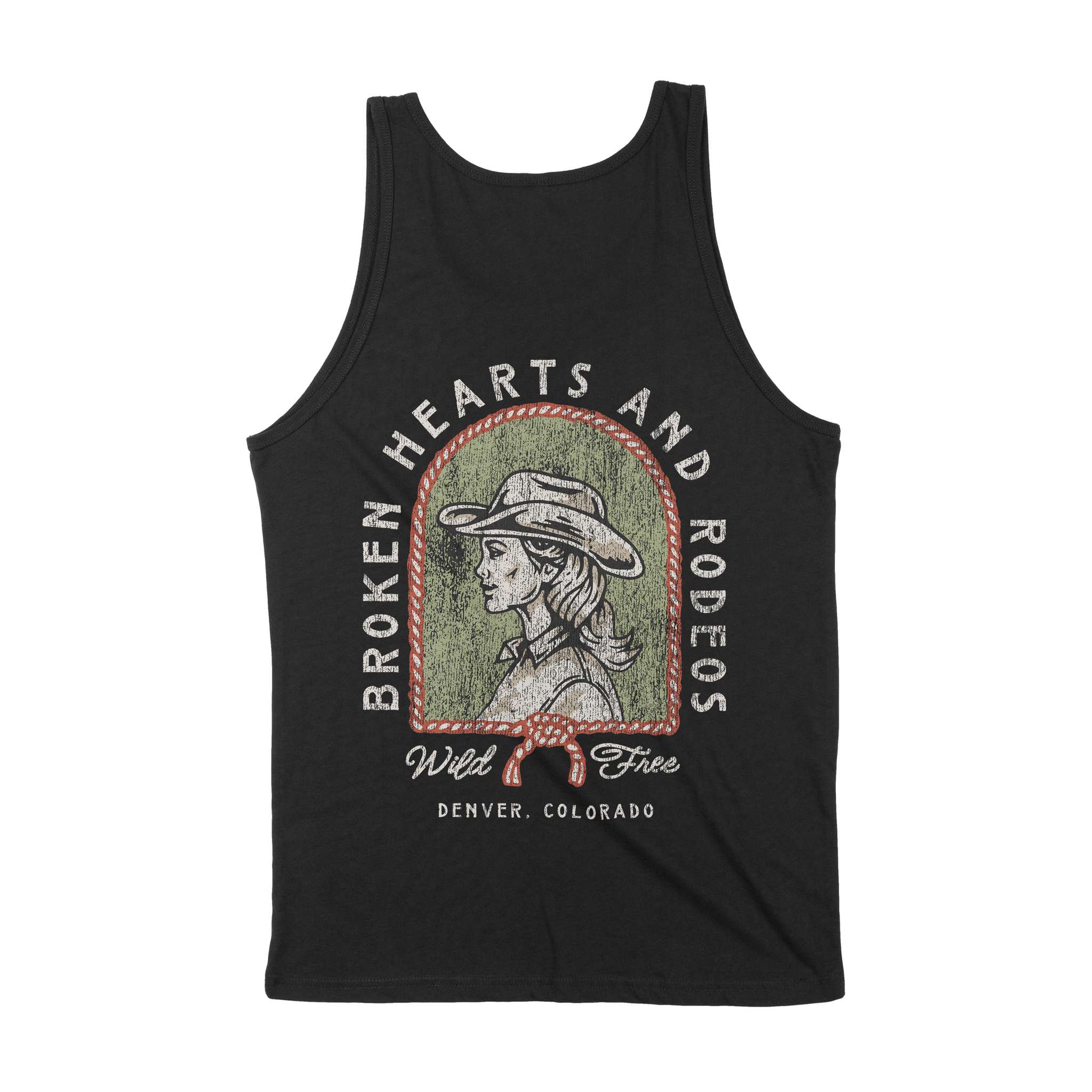 Denver Western Hearts Tank Top Black back