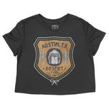 Austin Desert Badge Cropped Tee Black front