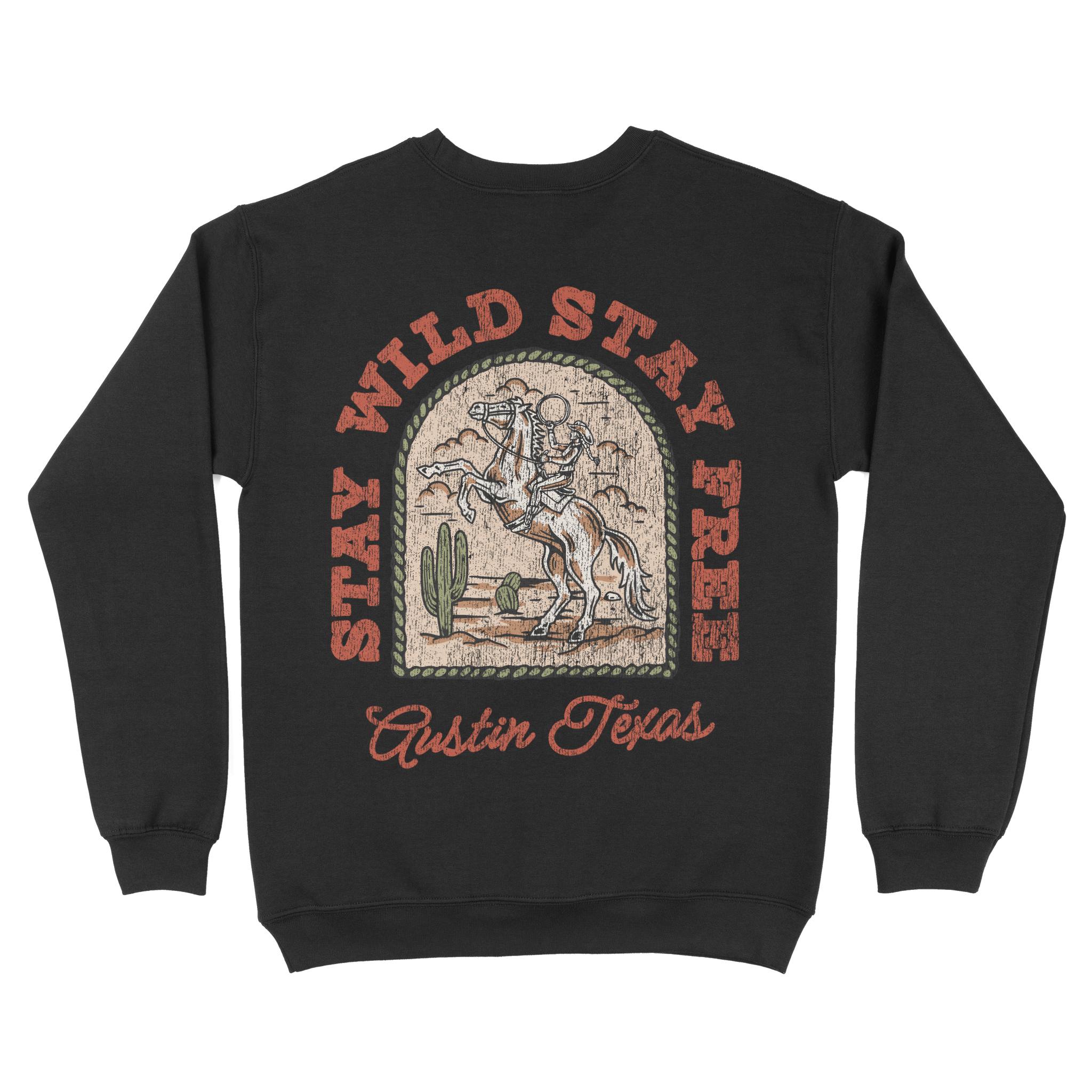 Austin Crewneck in Black - back view