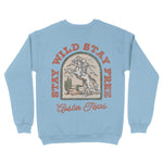 Austin Stay Wild Crewneck Light Blue back