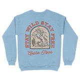 Austin Stay Wild Crewneck Light Blue back