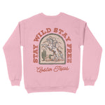 Austin Stay Wild Crewneck Light Pink back