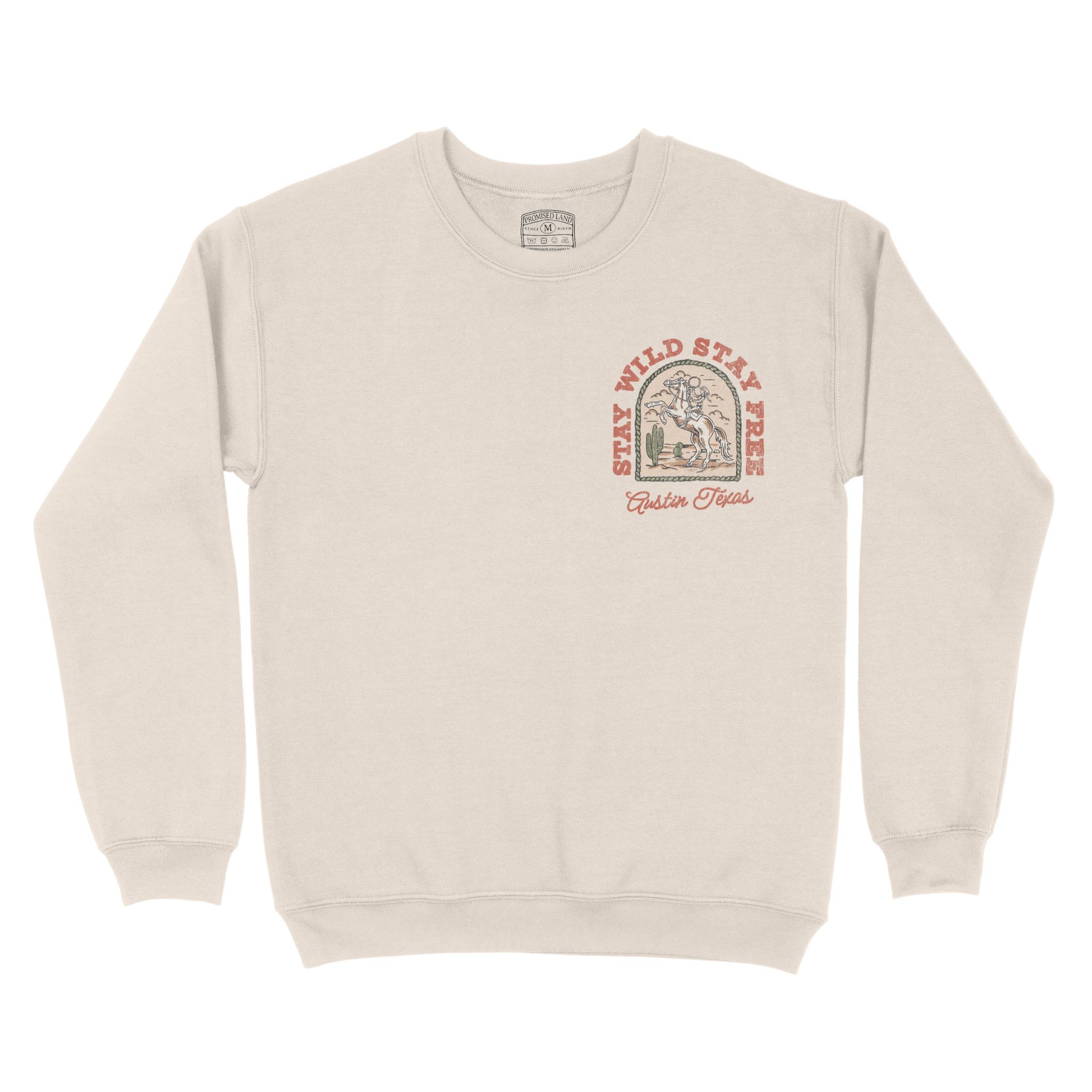 Austin Stay Wild Crewneck in Natural - front view