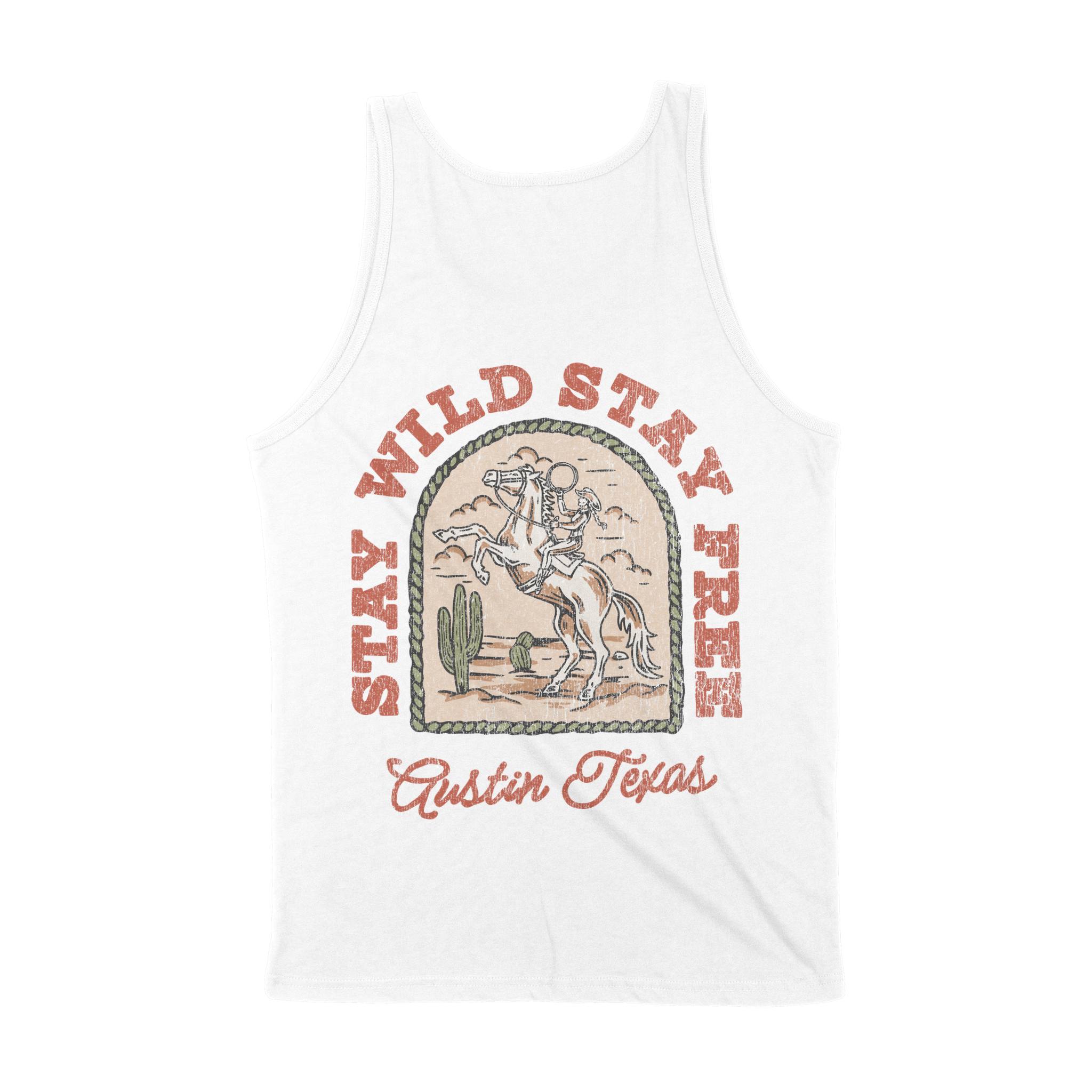 Austin Stay Wild Tank Top in White - back view