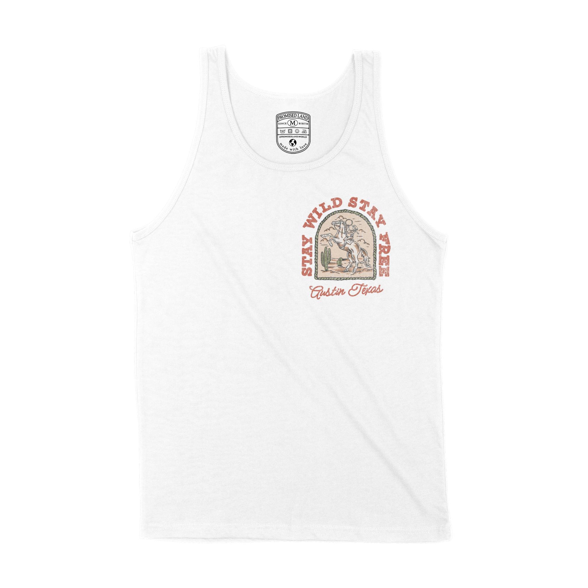 Austin Stay Wild Tank Top in White - front view
