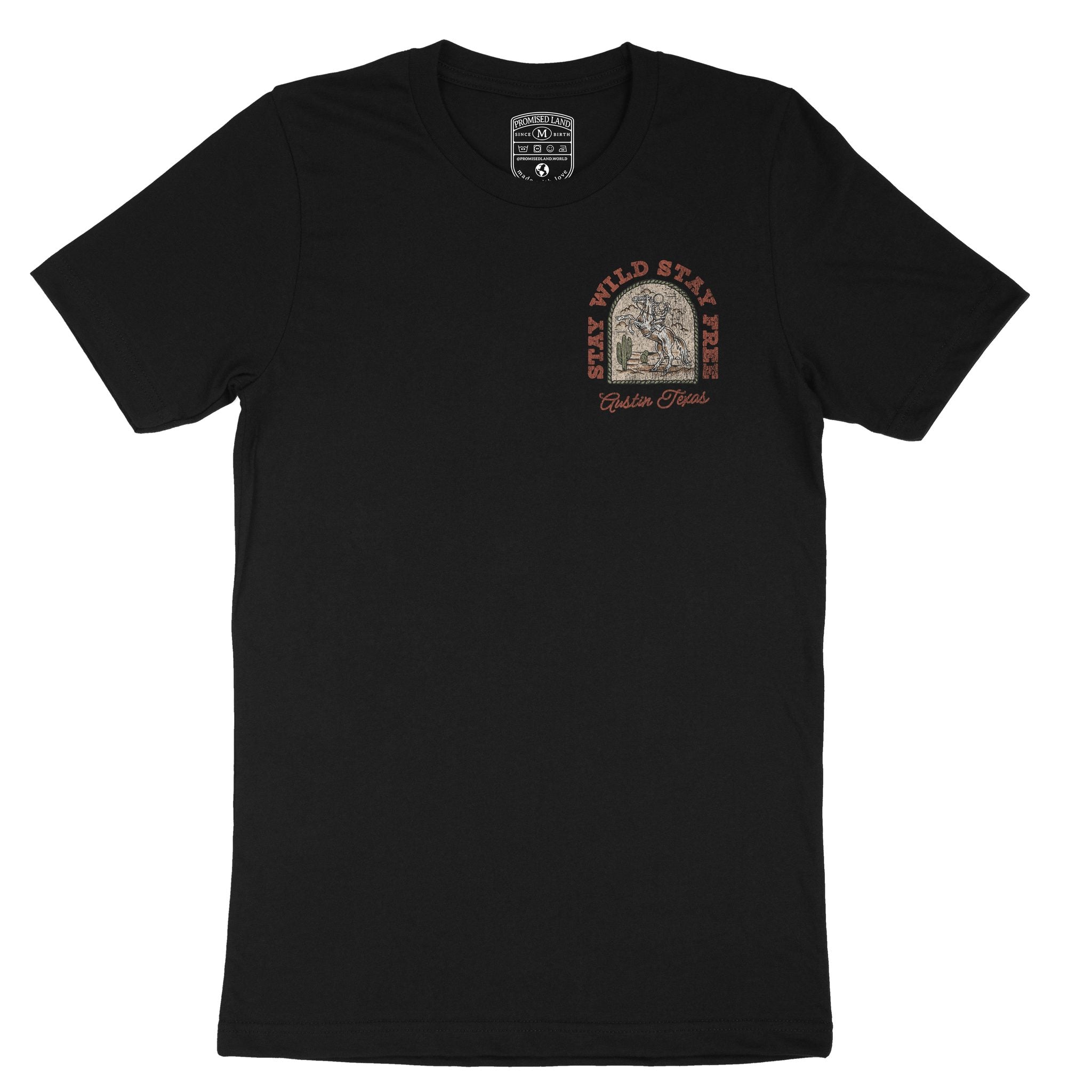 Austin Stay Wild T-Shirt Vintage Black front