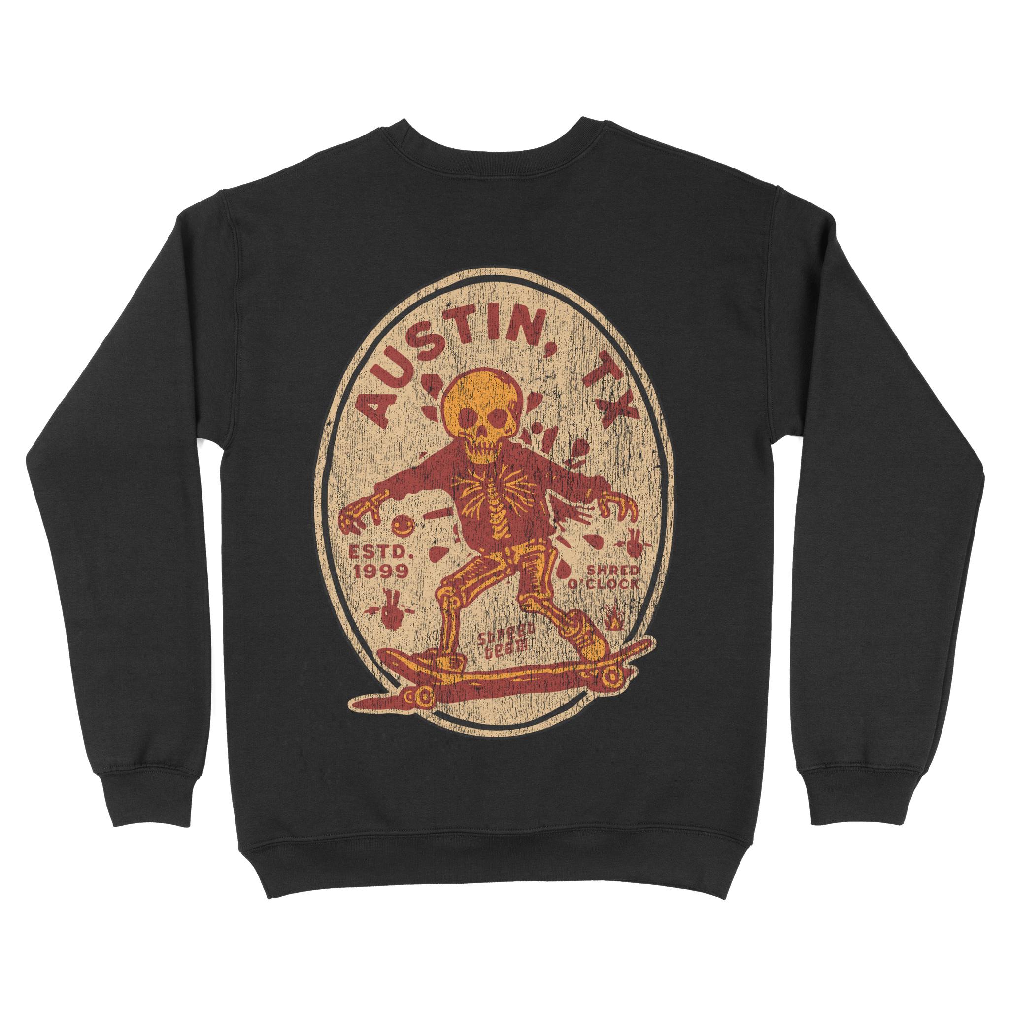 Austin Crewneck in Black - back view