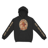 Austin Hoodie in Black - front-sleeves view