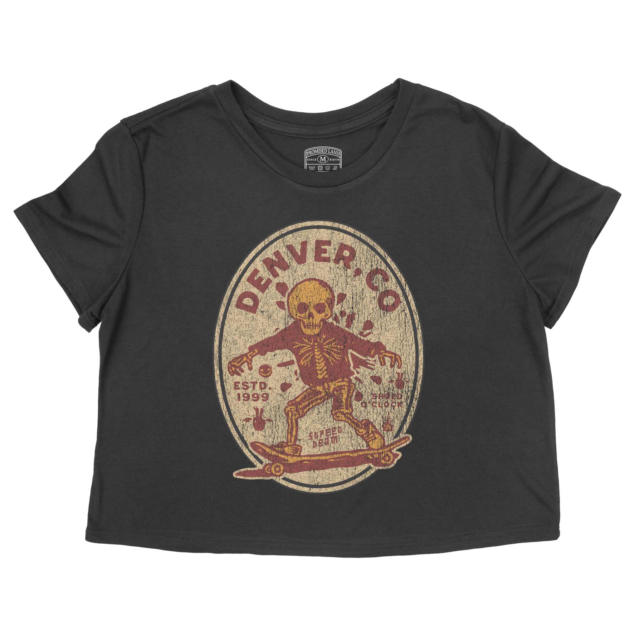 Denver Skater Kid Cropped Tee Black front