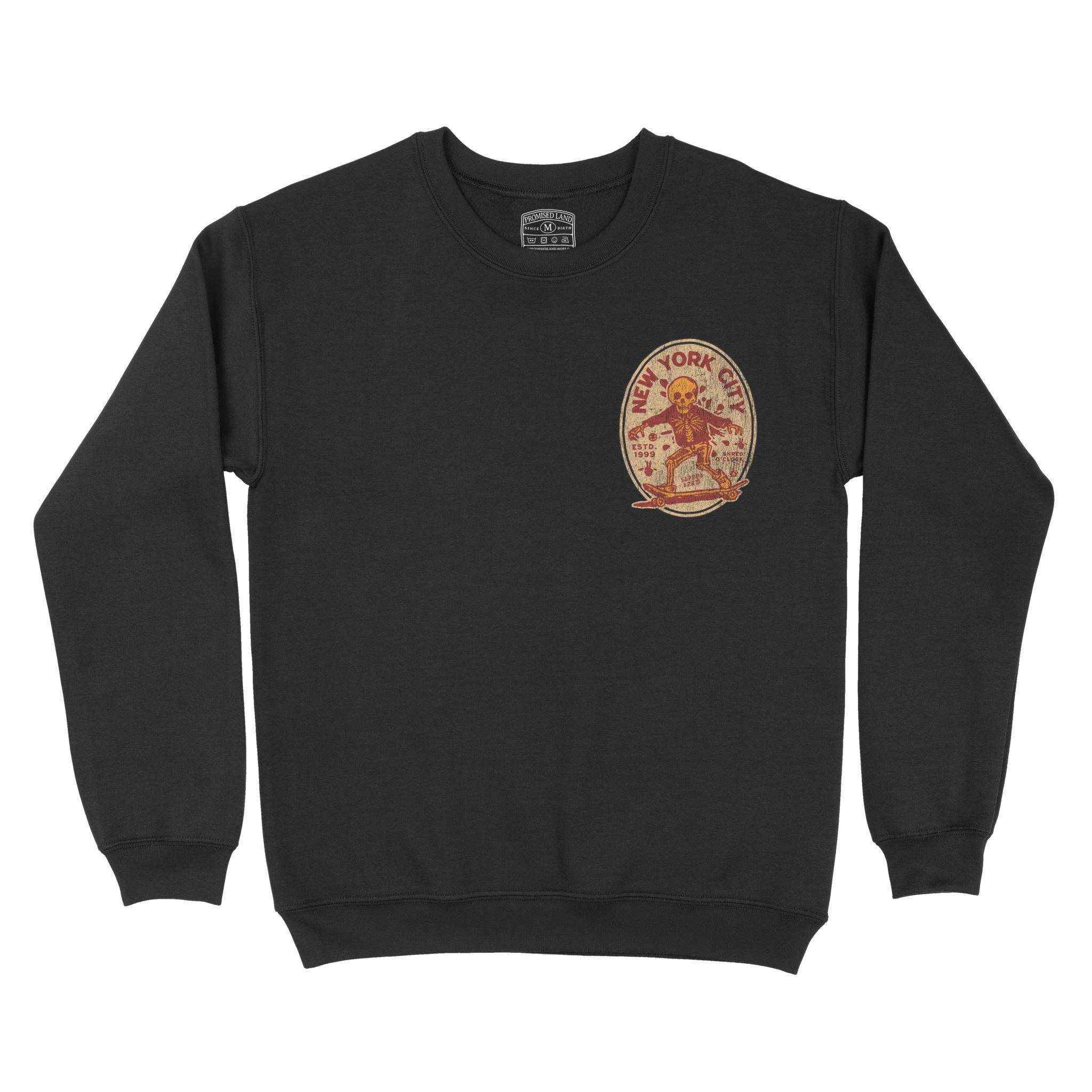 New York Crewneck in Black - front view