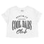 Austin Cool Dad Cropped Tee in White - front view