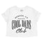 Denver Cool Dad Cropped Tee in White - front view