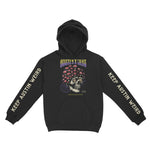 Austin Hoodie in Black - front-sleeves view