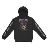 Austin Hoodie in Black - front-sleeves view