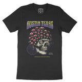 Austin Mushroom Skull T-Shirt Black front
