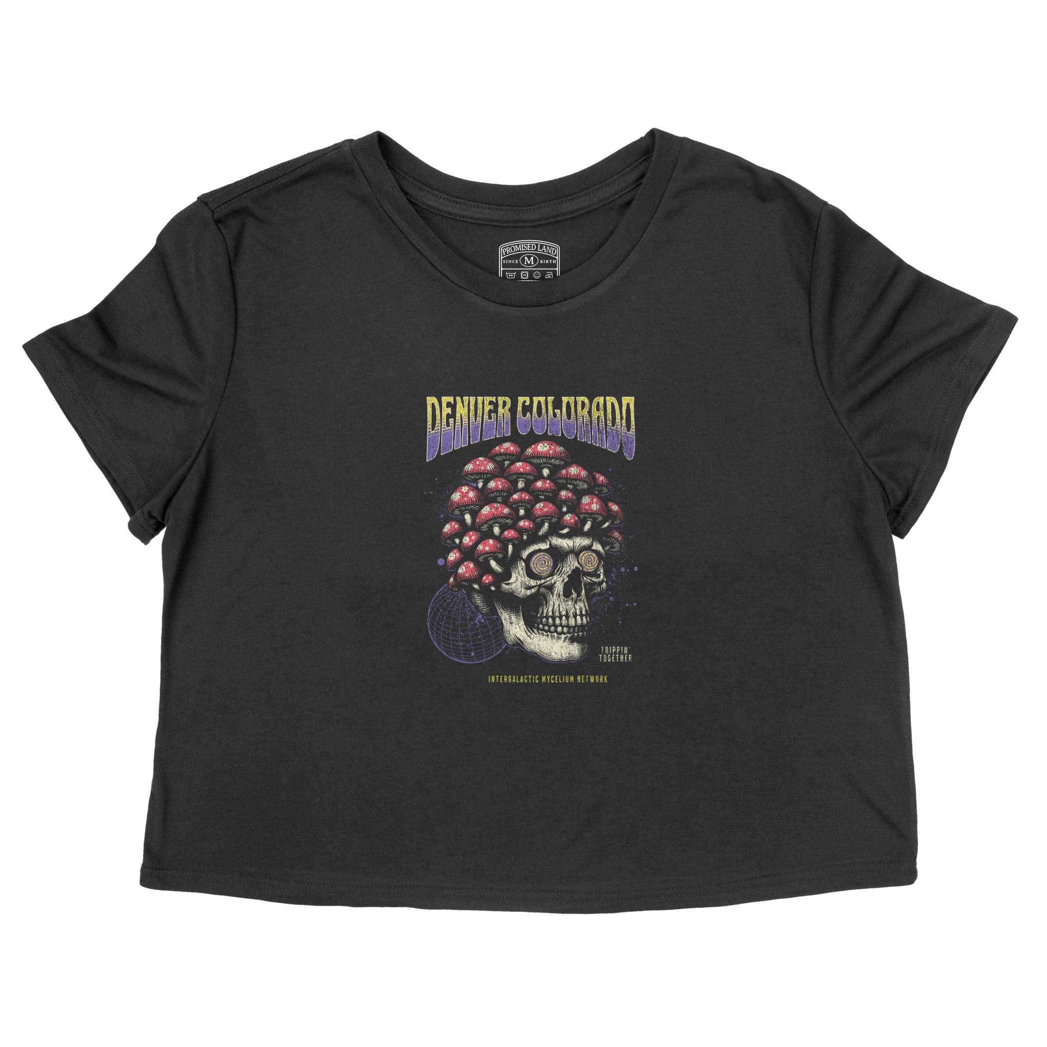 Denver Cropped Tee in Black - front view
