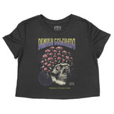 Denver Mushroom Skull Cropped Tee Black front
