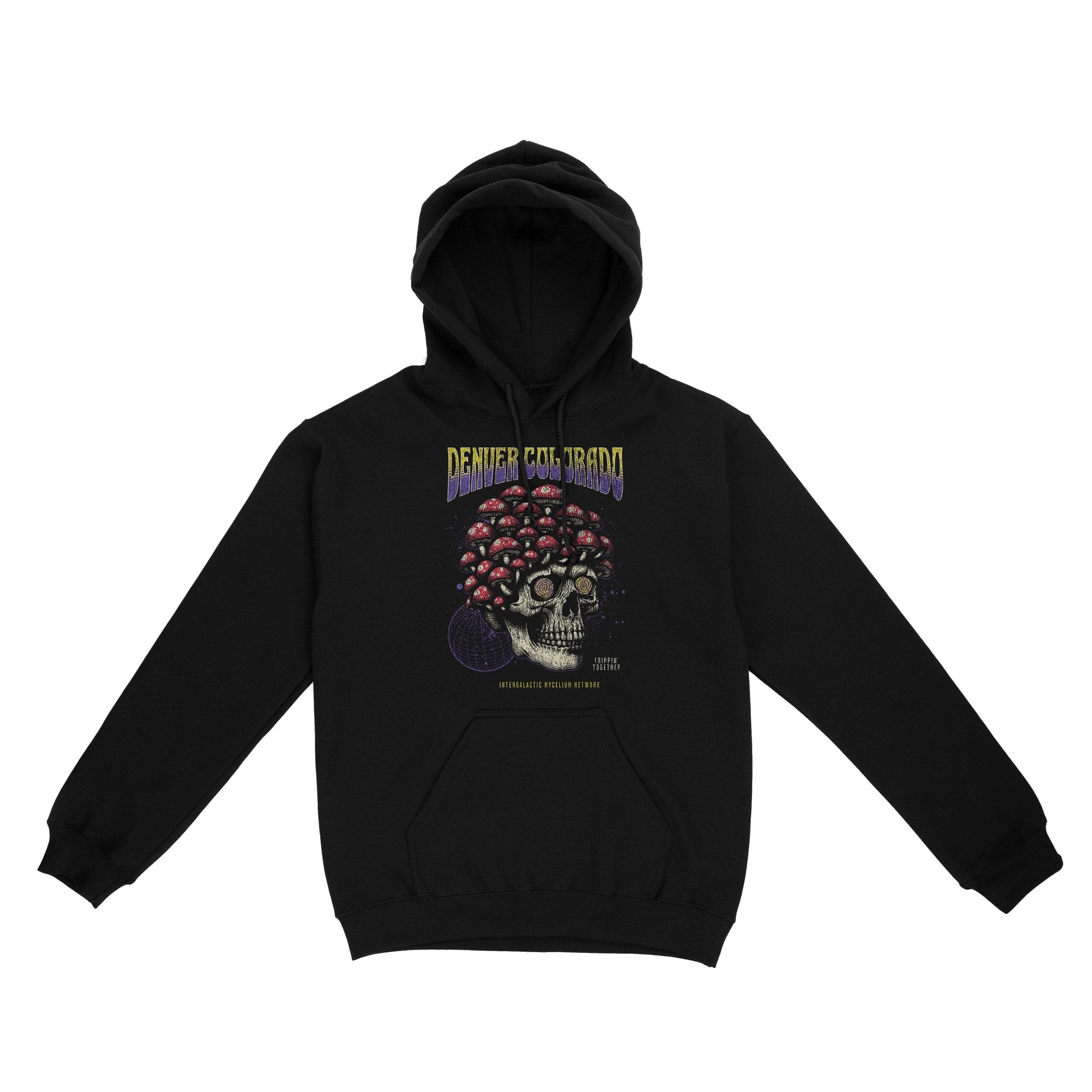 Denver Mushroom Skull Hoodie Black front