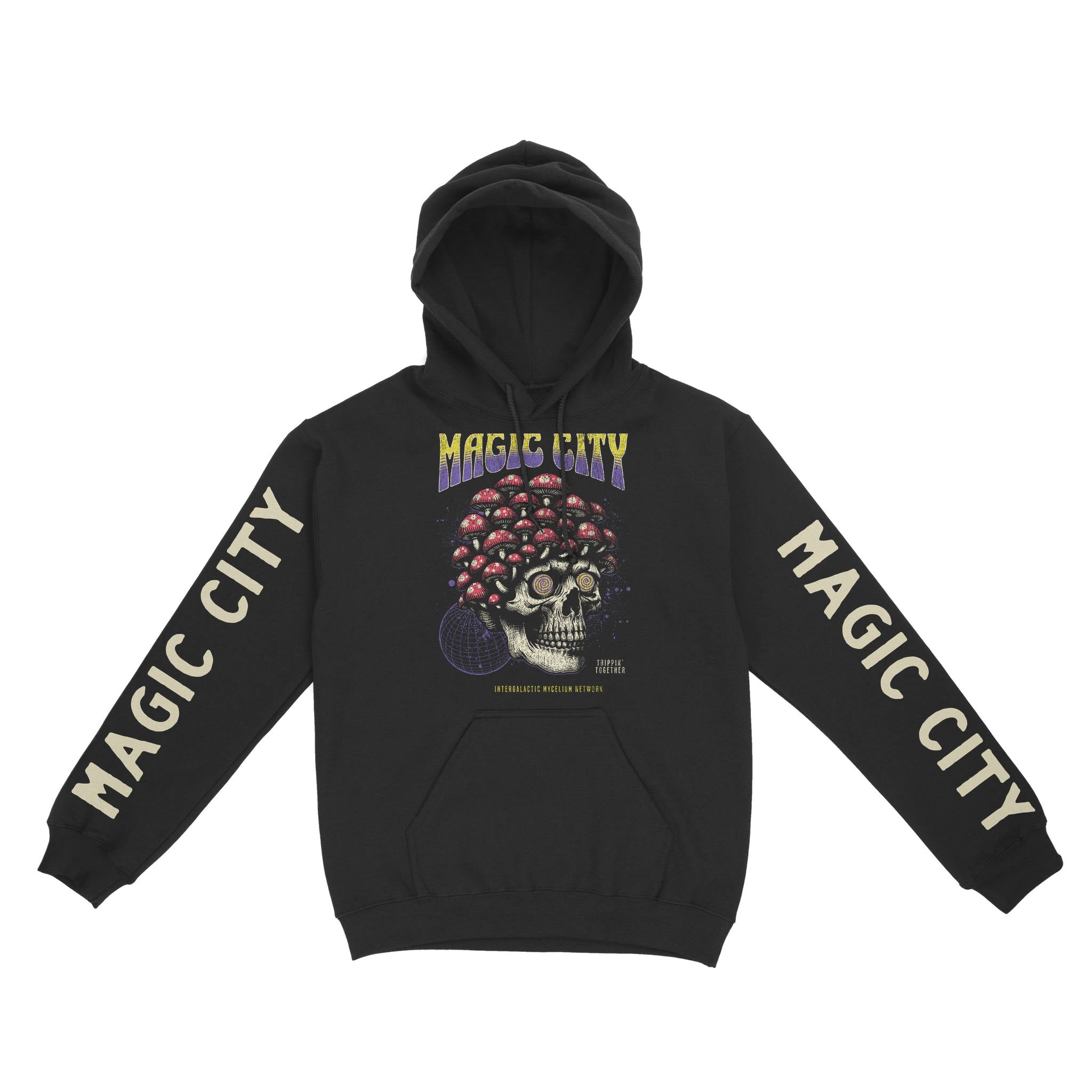 Miami Hoodie in Black - front-sleeves view