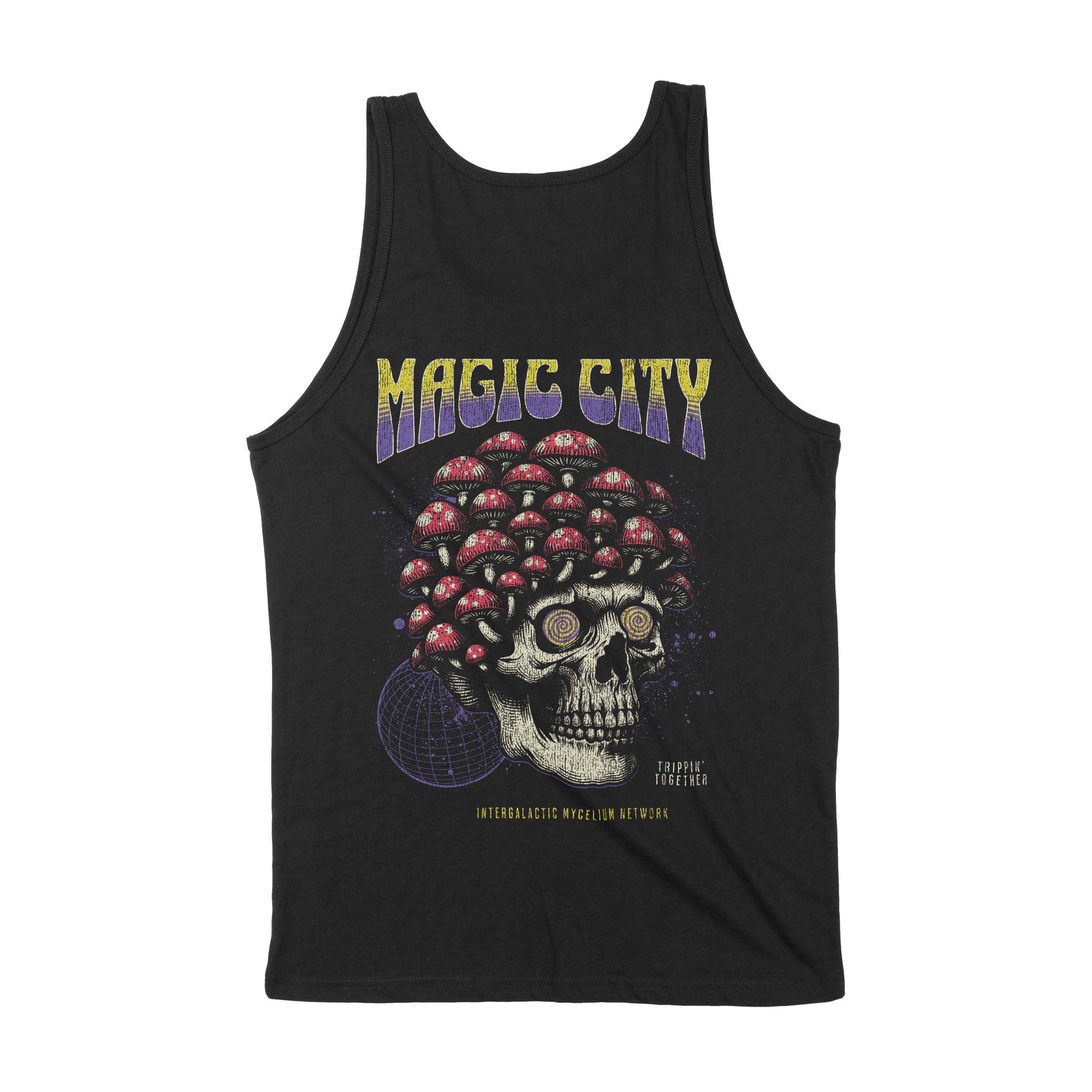 Miami Mushroom Skull Tank Top Black back