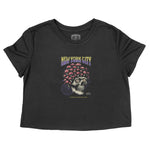 New York Cropped Tee in Black - front view