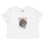 New York Mushroom Skull Cropped Tee in White - front view