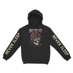 New York Hoodie in Black - front-sleeves view