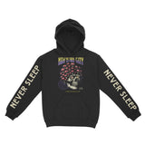 New York Hoodie in Black - front-sleeves view