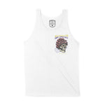 New York Mushroom Skull Tank Top in White - front view