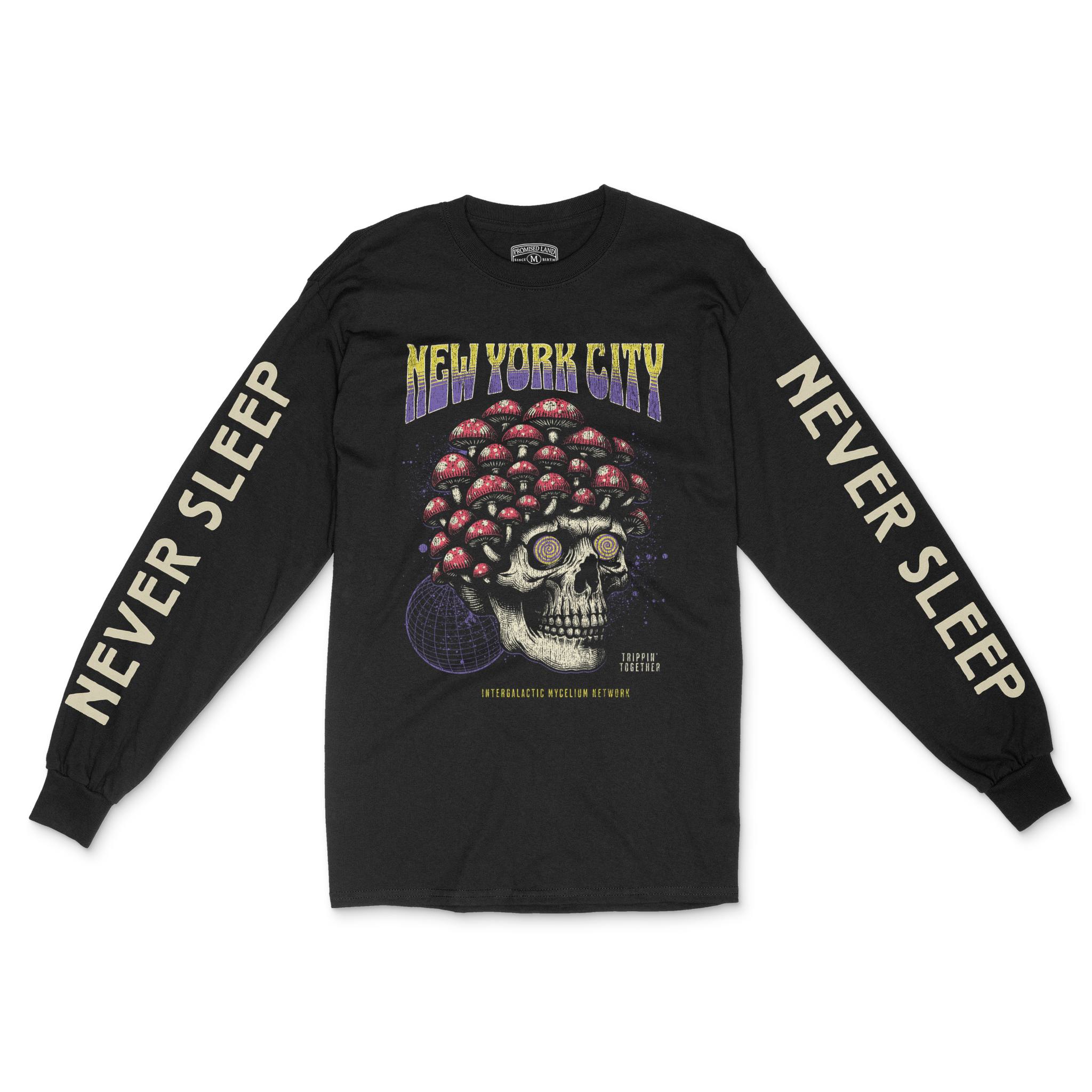 New York Longsleeve in Black - front-sleeves view