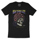 New York Mushroom Skull T-Shirt Vintage_Black front