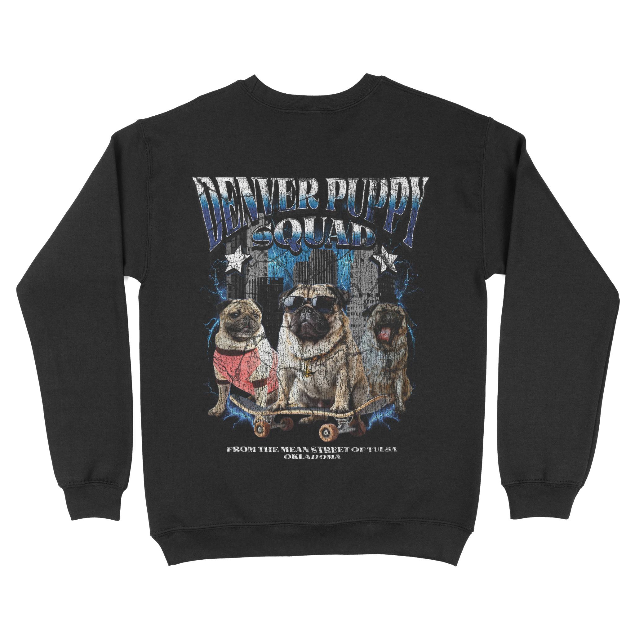 Denver Crewneck in Black - back view