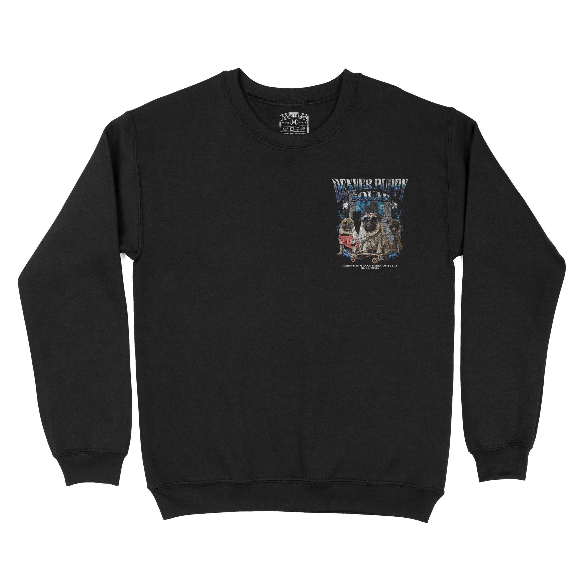 Denver Puppy Patrol Crewneck Black back | color-black|sleeve-none