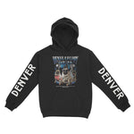 Denver Puppy Patrol 3 Hoodie in Black - front view with sleeves