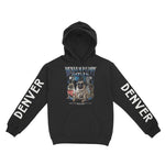 Denver Hoodie in Black - front-sleeves view