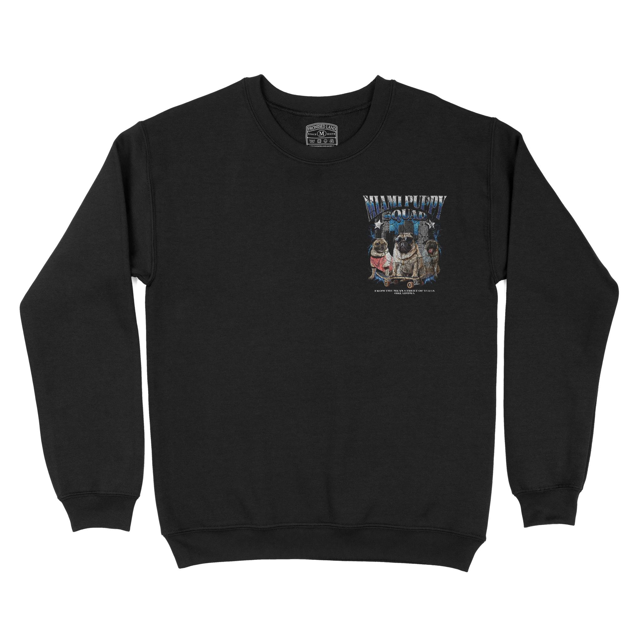 Miami Puppy Patrol Crewneck Black back | color-black|sleeve-none