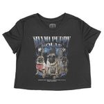 Miami Puppy Patrol 3 Cropped Tee in Black - front view