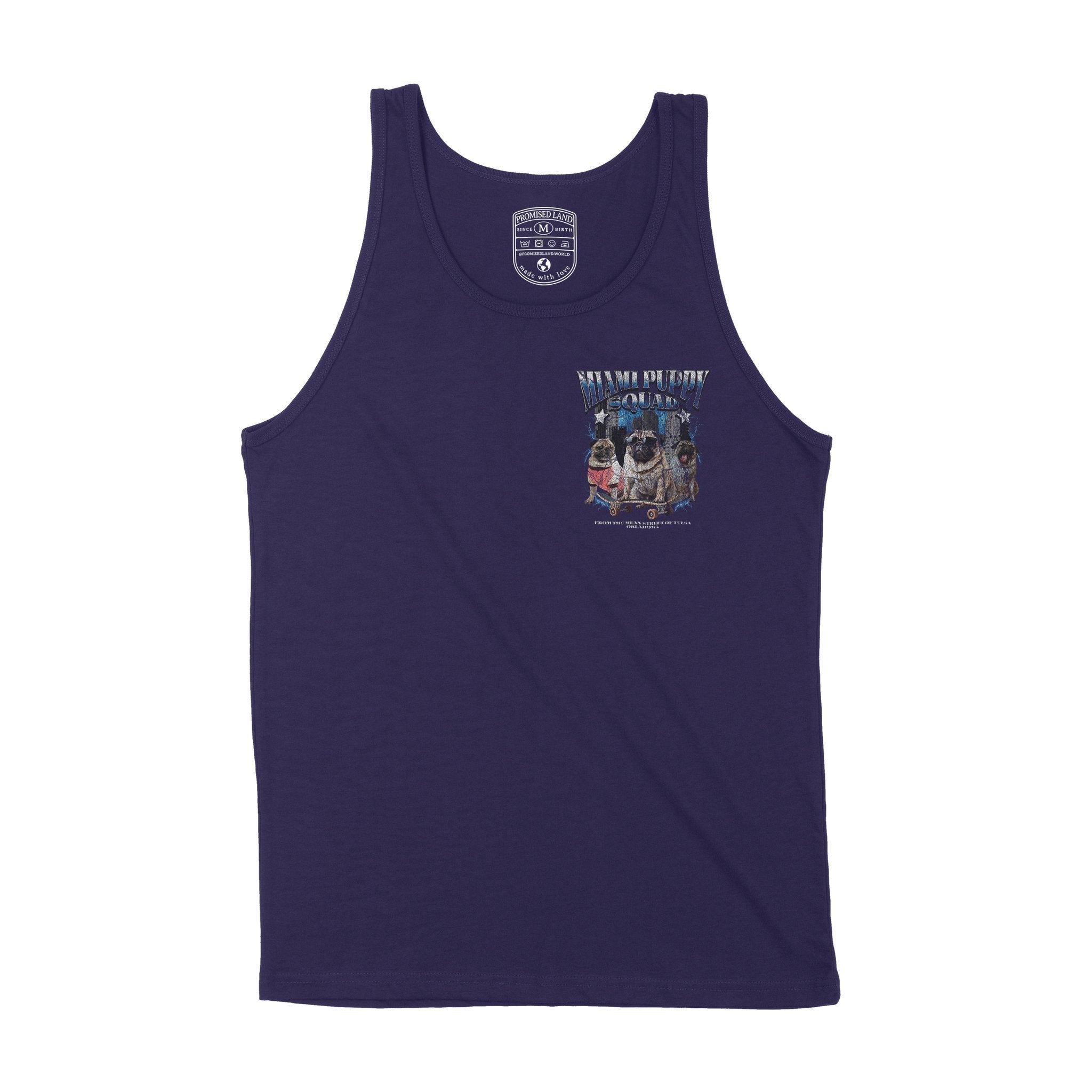 Miami Puppy Patrol Tank Top Navy back | color-navy|sleeve-none