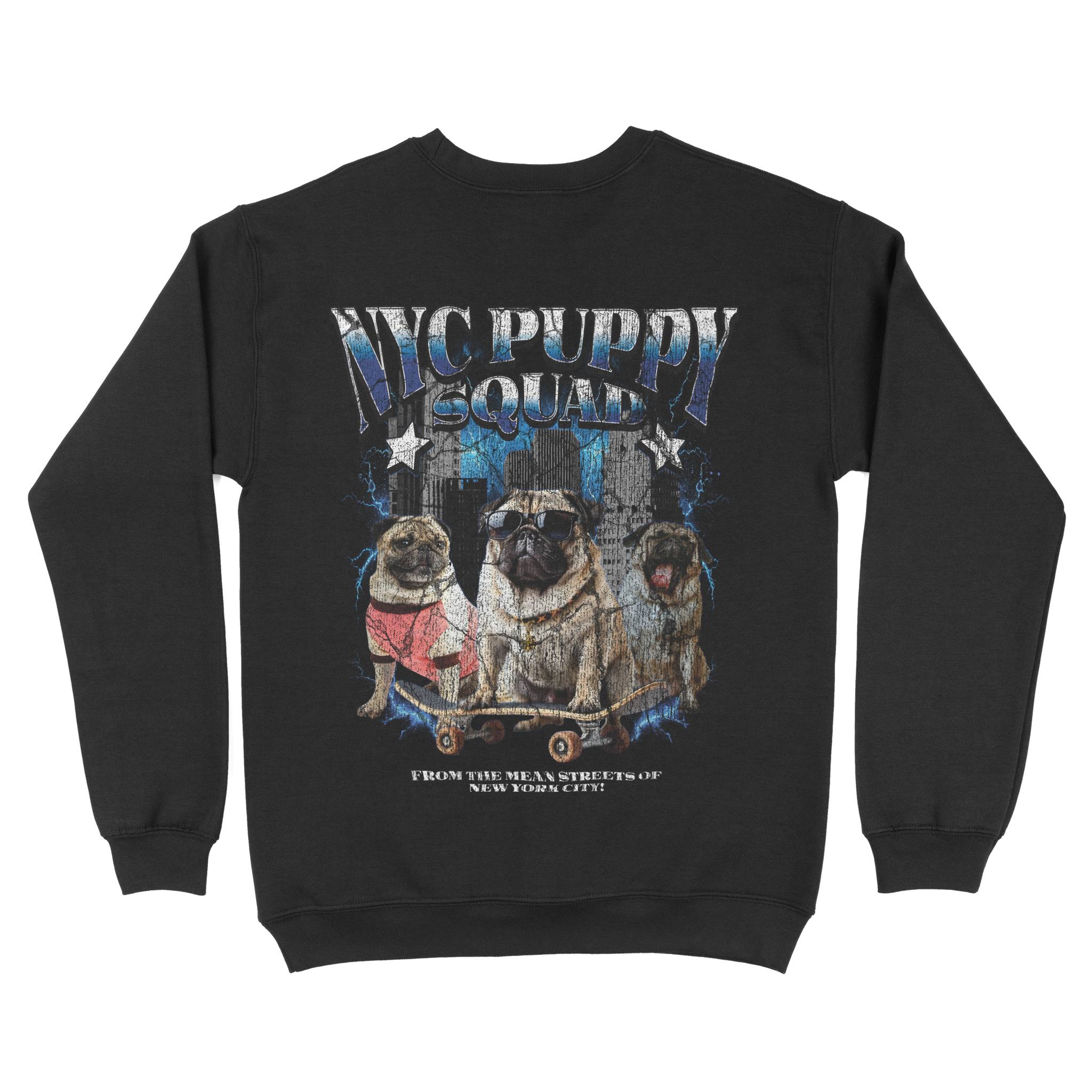 New York Crewneck in Black - back view