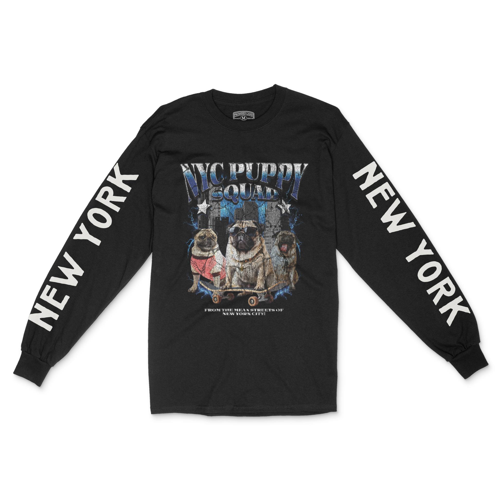 New York Longsleeve in Black - front-sleeves view
