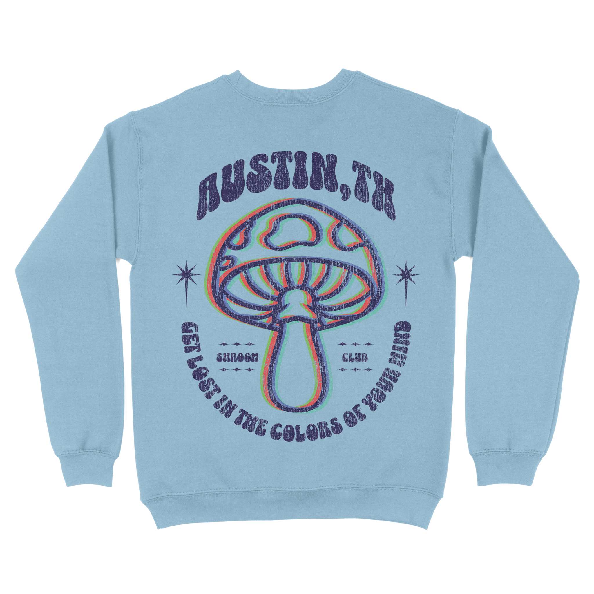 Austin Psychedelic Crewneck Light Blue back