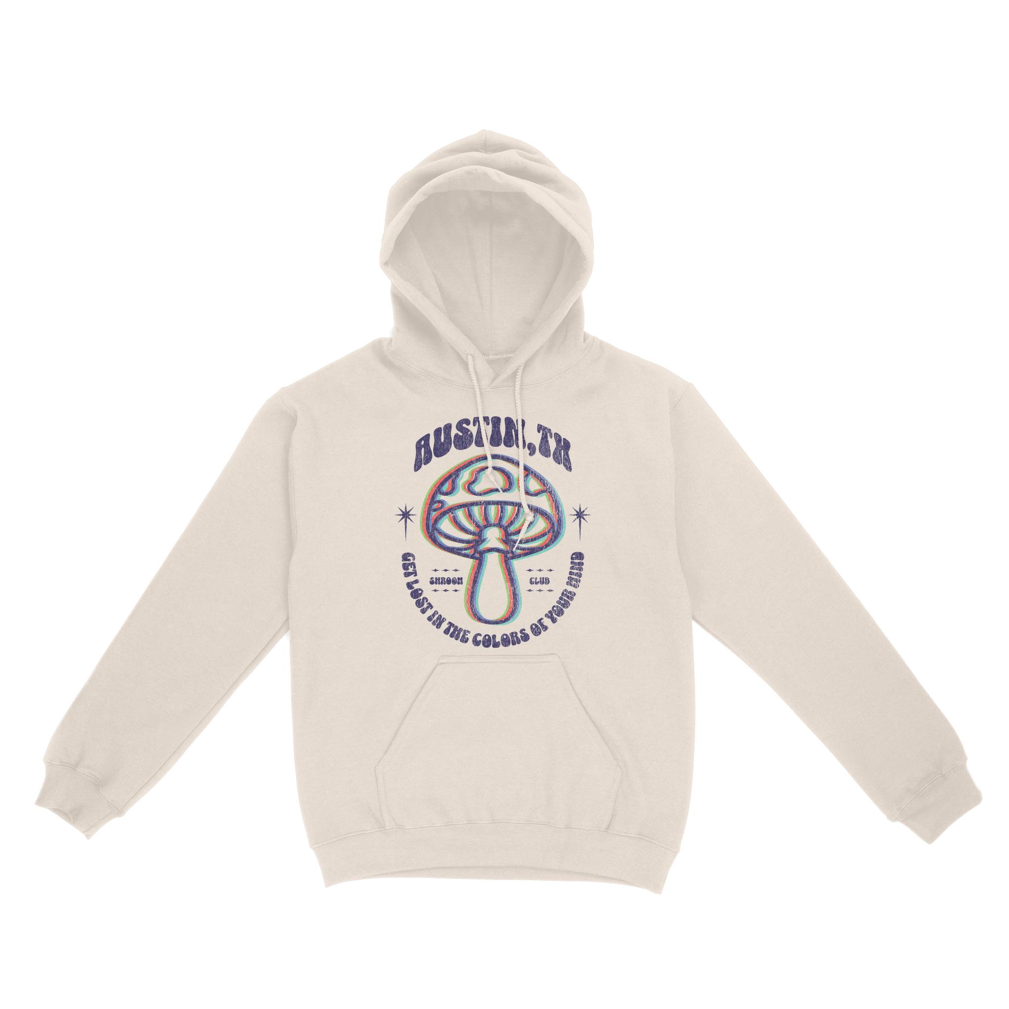 Austin Psychedelic Hoodie in Natural - front view