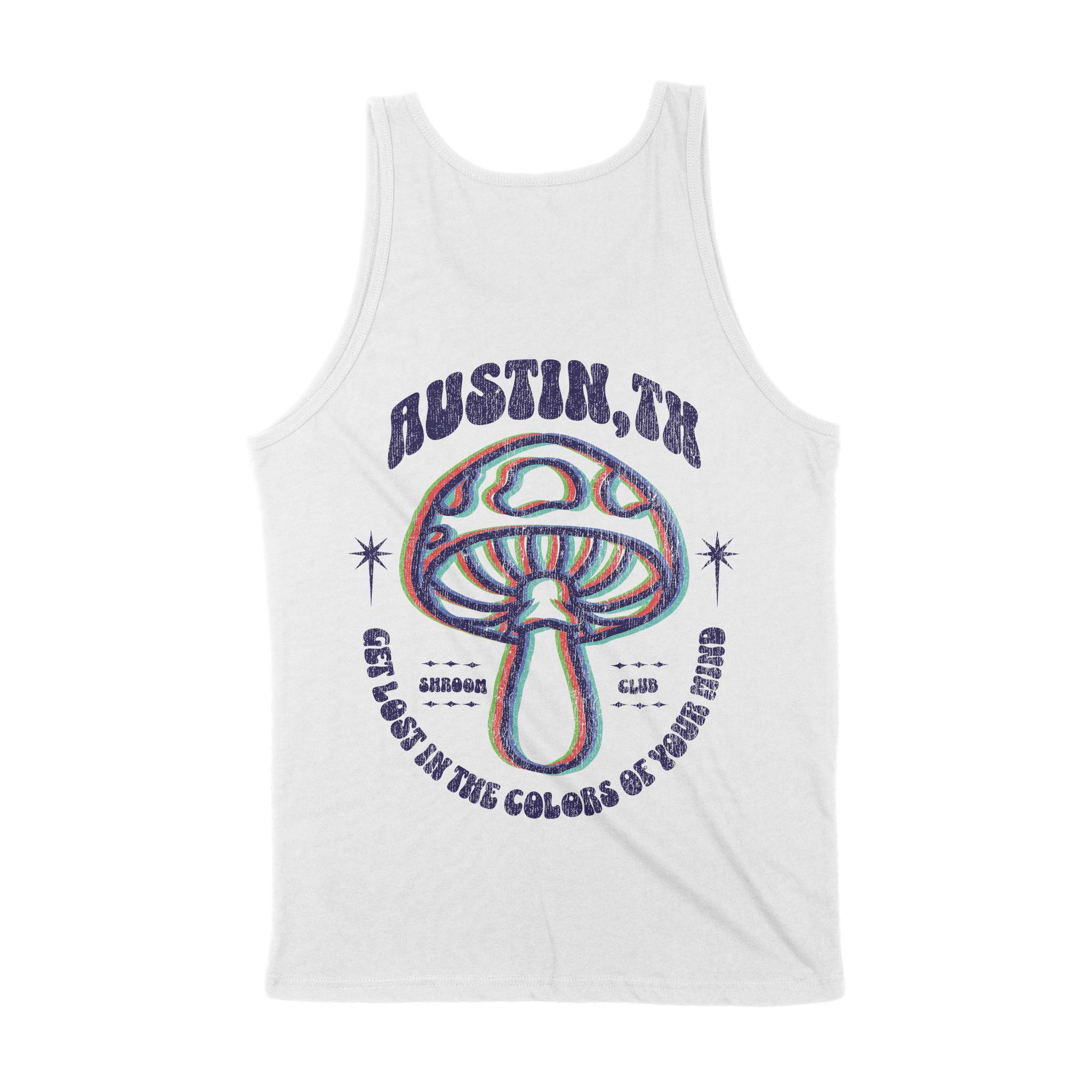 Austin Psychedelic Tank Top White back