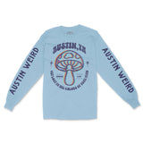 Austin Psychedelic Longsleeve in Light Blue - front view with sleeves