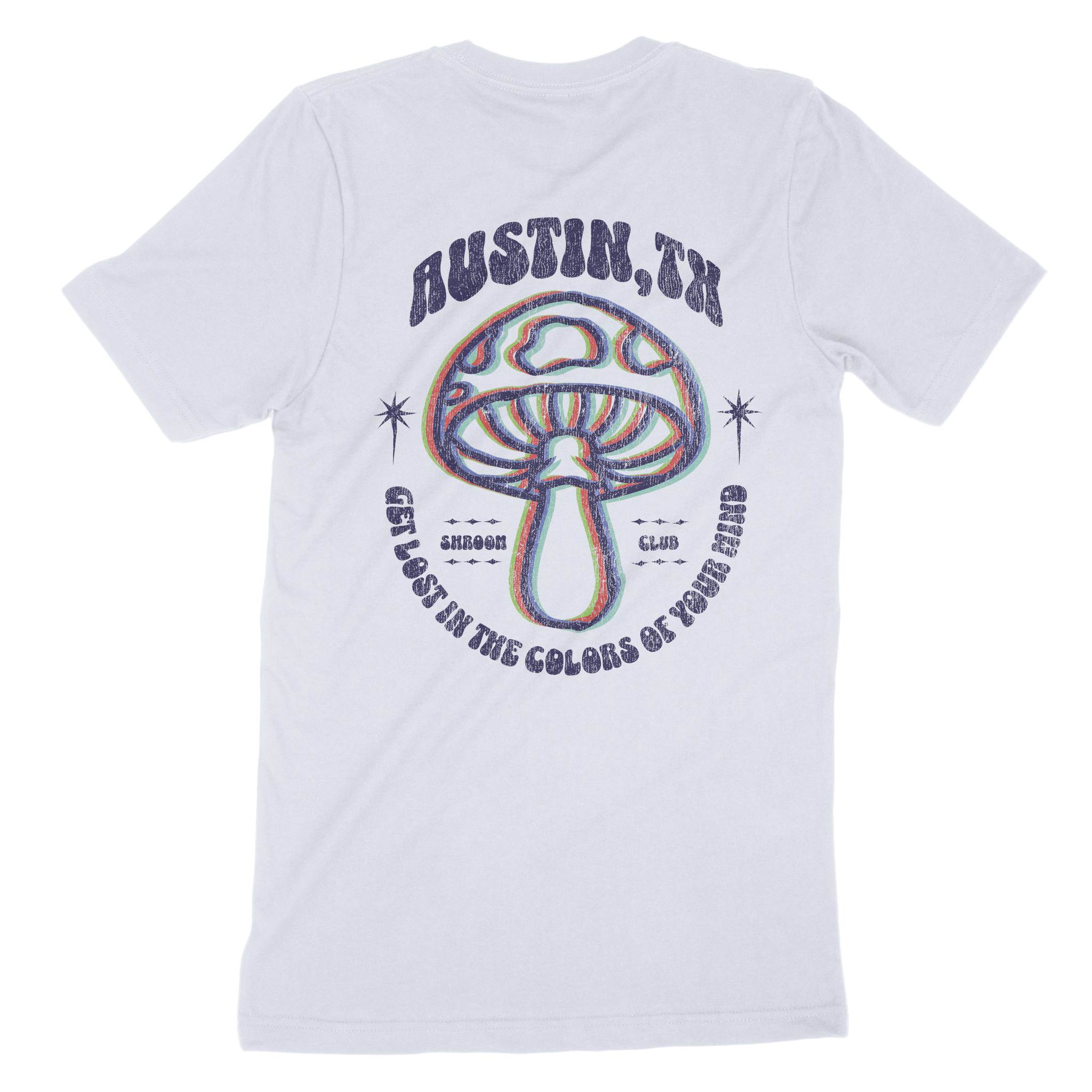Austin Psychedelic T-Shirt in Light Blue - back view