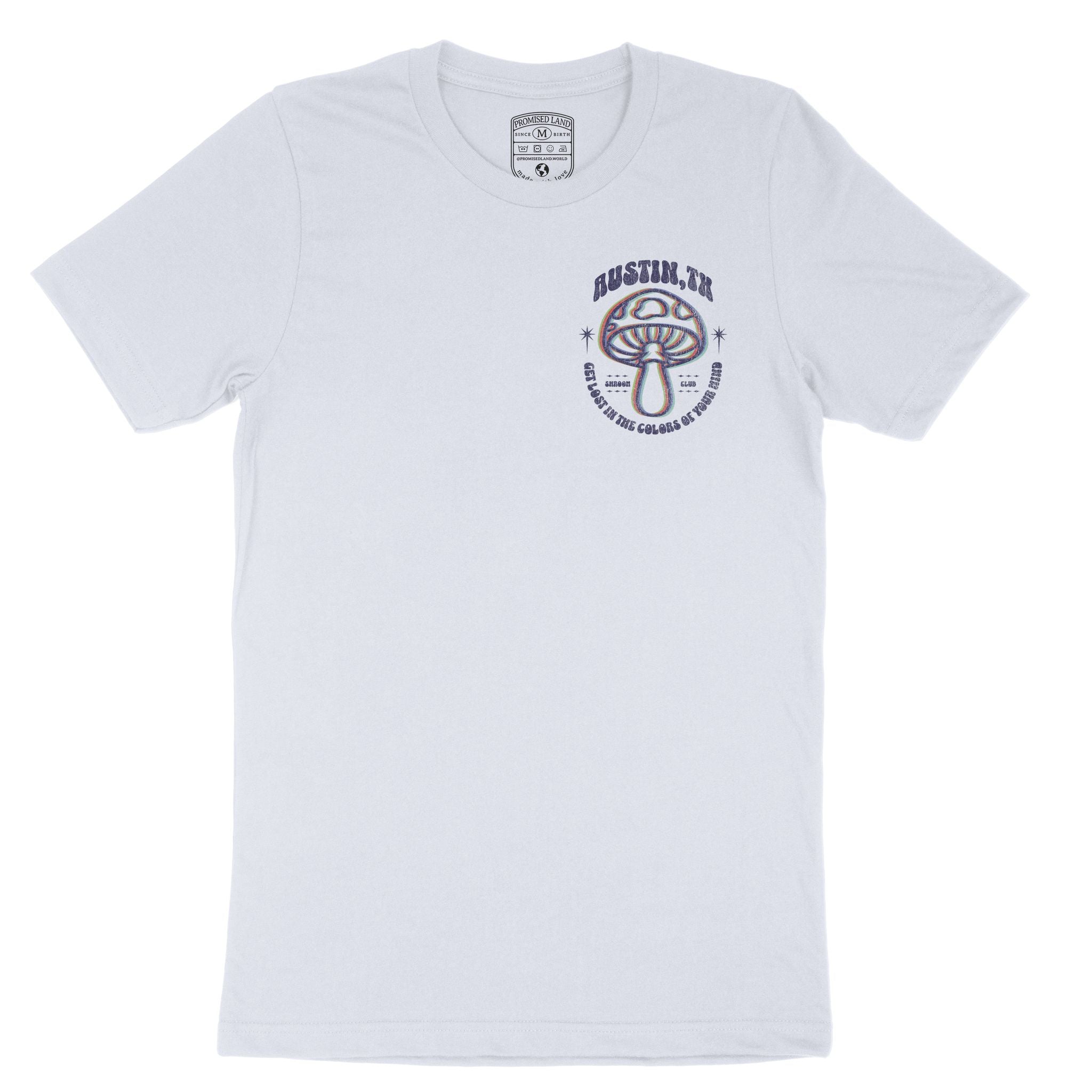 Austin Psychedelic T-Shirt in Light Blue - front view